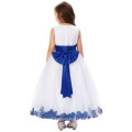 Grace Karin White Blue Sleeveless Flower Decorado Flower Girl Princess Party Dress 2 ~ 12Years CL008936-2